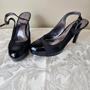 Tahari Black Slingback Heels